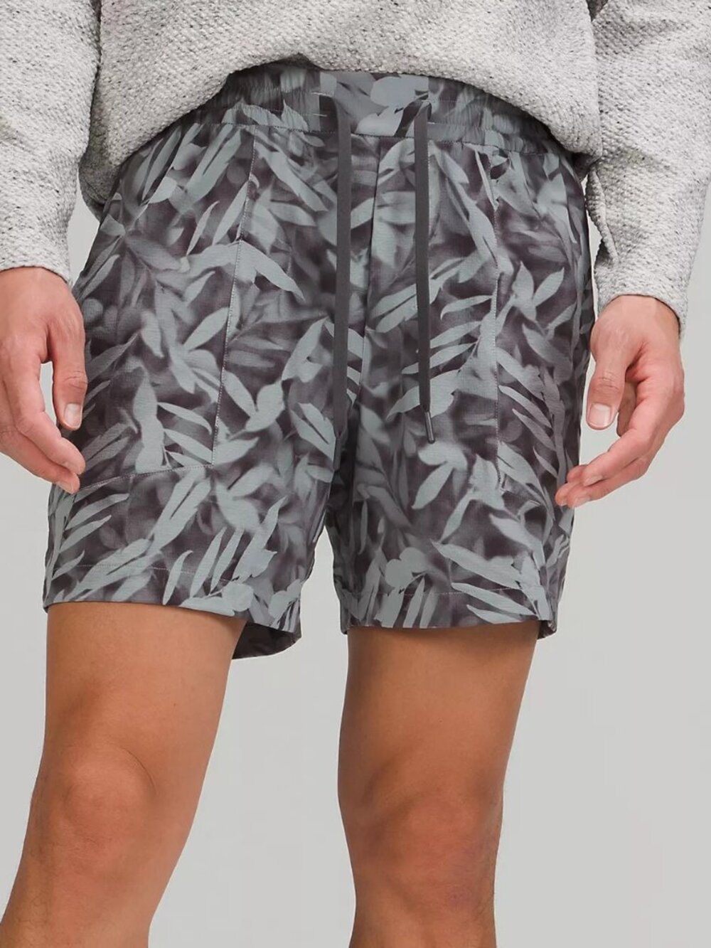 Lululemon Men's Bowline Short 5" *Stretch Ripstop - Spray Leaf MAX Rhino Grey